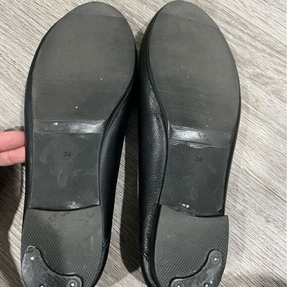 Black Silver Loafers Flats Size 39 - Picture 6 of 7